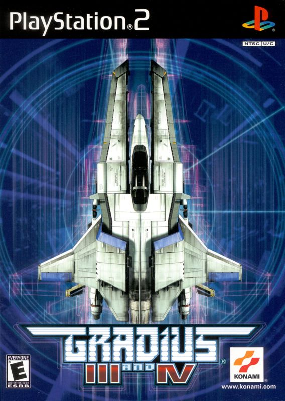 Gradius 3 and 4 box art for Playstation 2